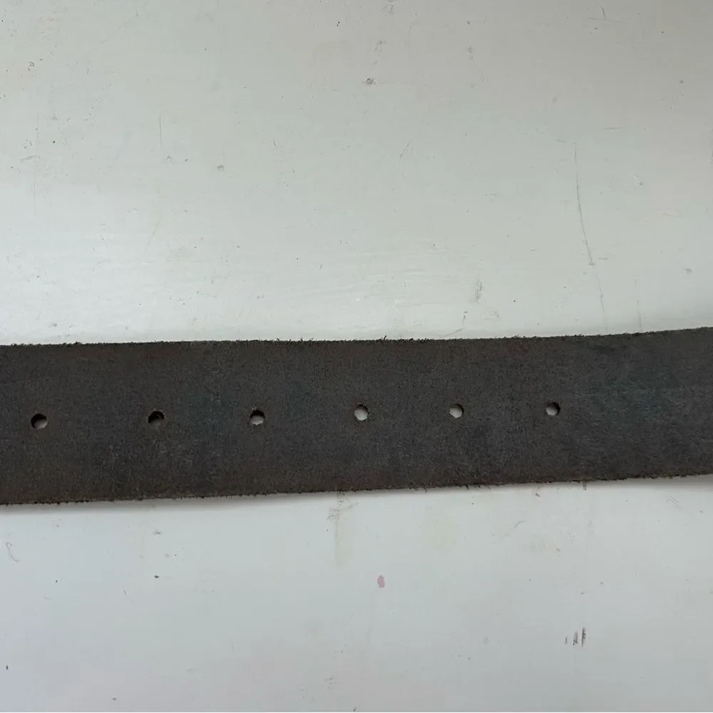 Mens Black Embossed Genuine Leather Embossed Western Inspired Belt Silver Buckle